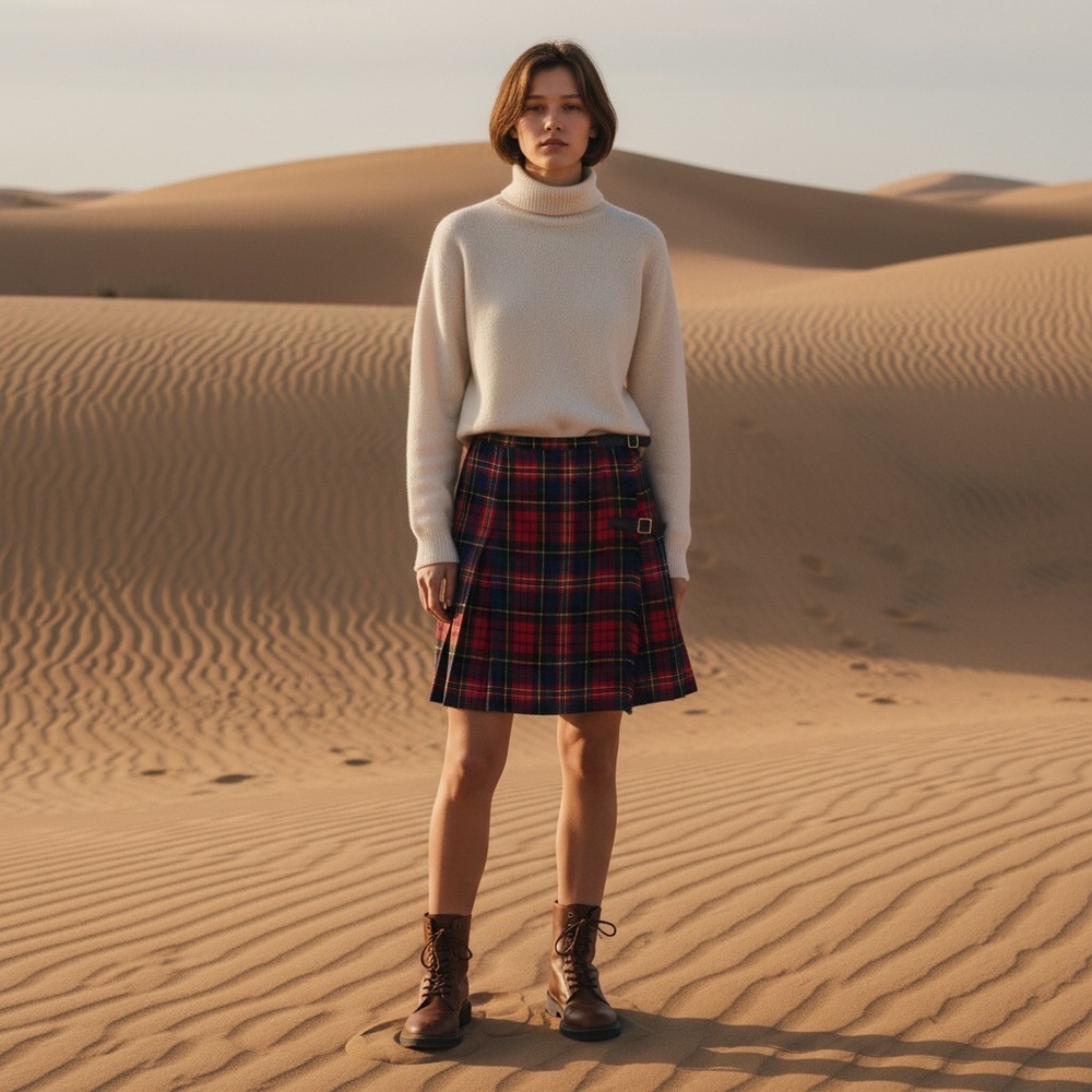 Vintage Plaid Tartan Skirt